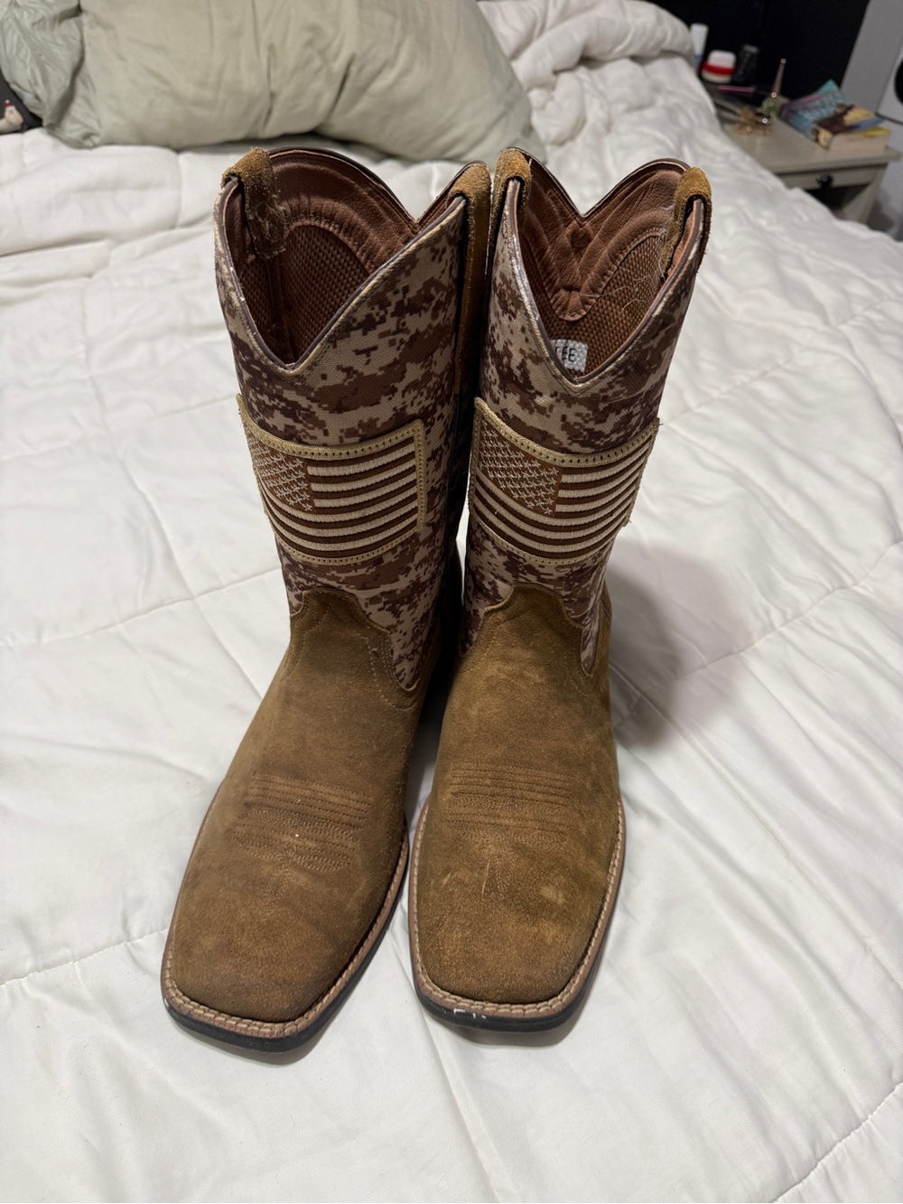 Ariat Men's Brown Tactical Western Boots - American Flag Accent